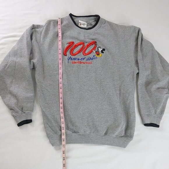 VTG 100 Years of Magic Walt Disney World Mickey Mouse Embroidered Sweatshirt - Picture 3 of 5